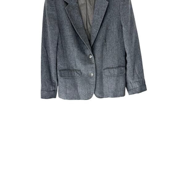 Pendleton Gray Preppy Academia Business Career Office Work Wool Blazer Size 14 - Picture 6 of 16